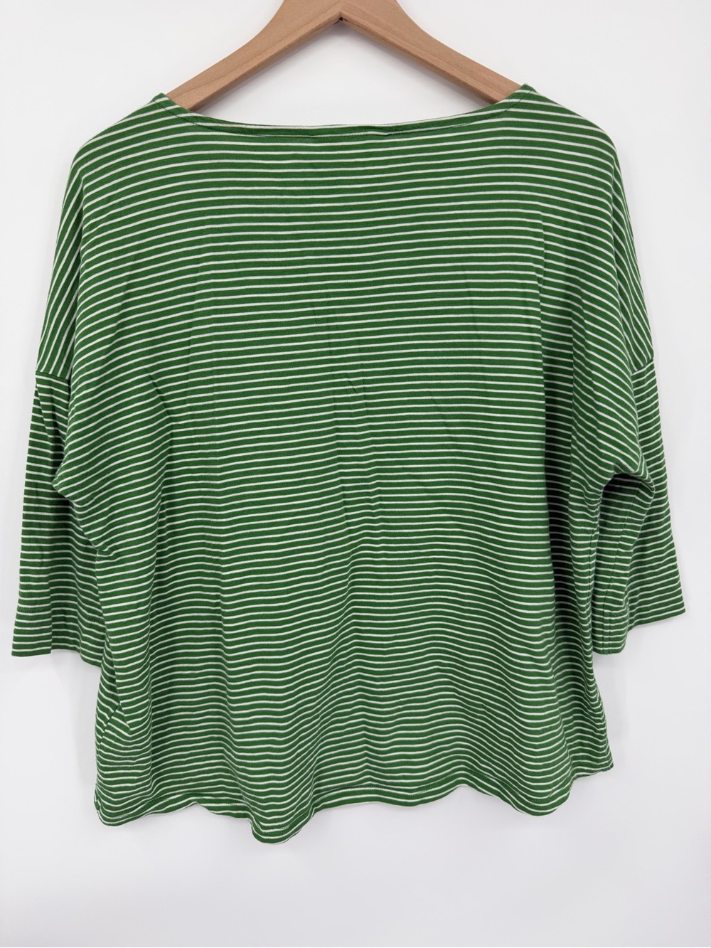 Seasalt Cornwall Organic Cotton Tremayne Quay Top Green and White Stripe - Picture 5 of 9